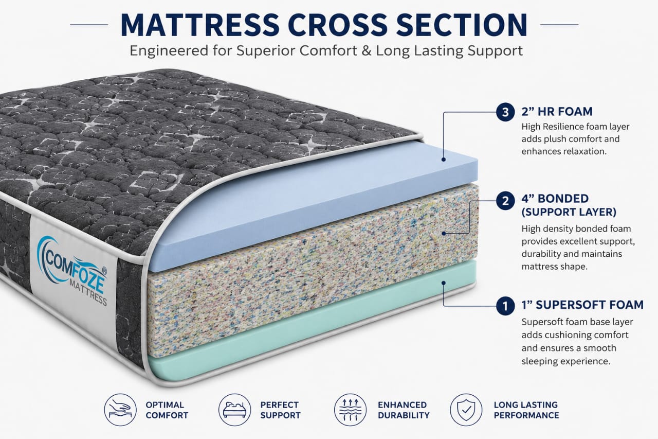 Luxury Orthopedic Mattress with Advanced Spine Support and Pressure Relief Technology - Image 3