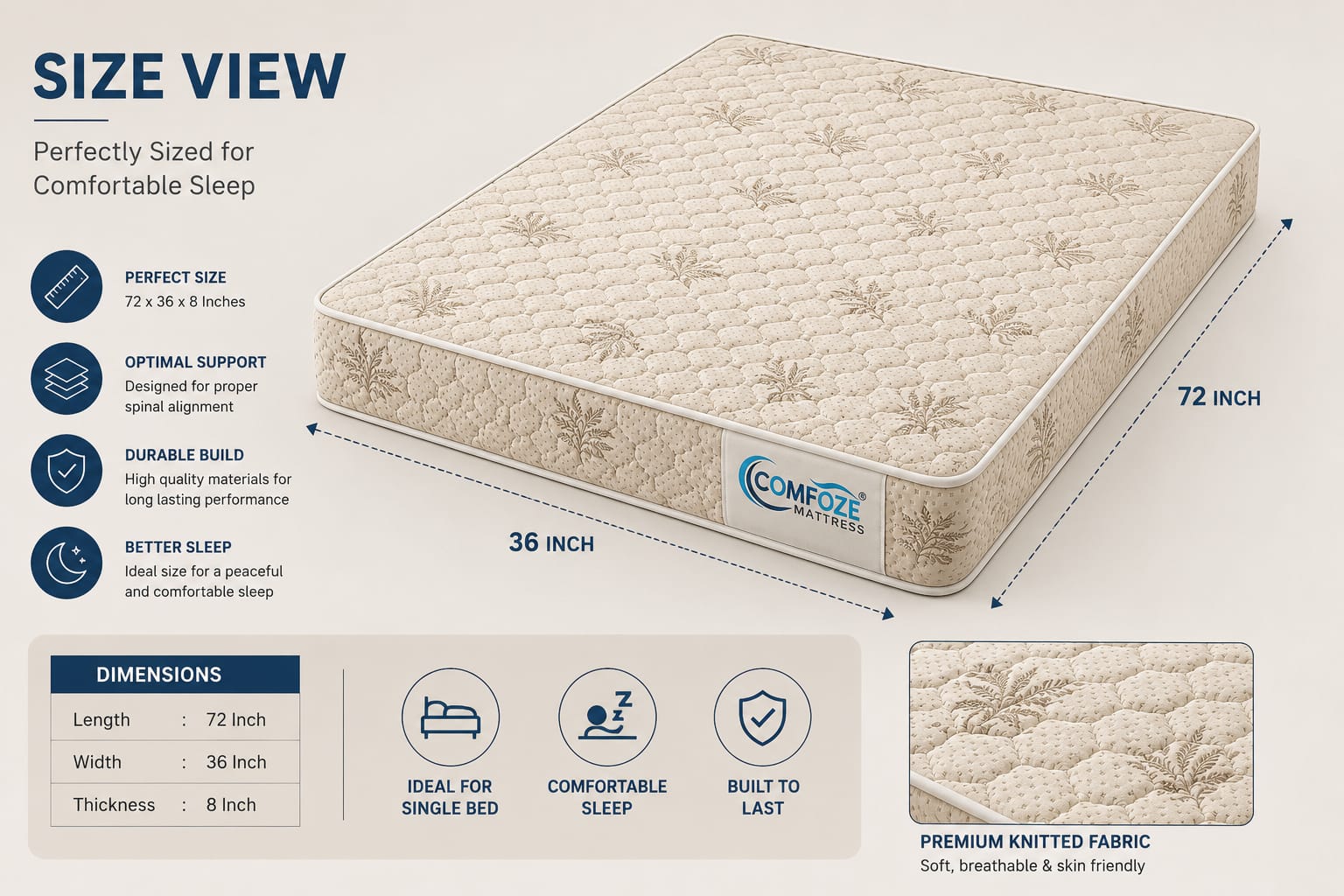 Orthopedic Foam Mattress Designed for Better Spine Alignment and Restful Sleep - Image 2